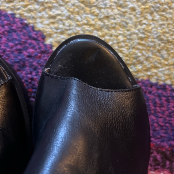 Bata Chunky Leather Peep Toe Sandals - Picture 3 of 3